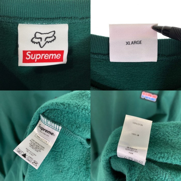 SUPREME シュプリーム 19AW Honda ホンダ Fox Racing フォックスレーシング Crewneck クルーネックスウェットトレーナー グリーン Size XL 福生店