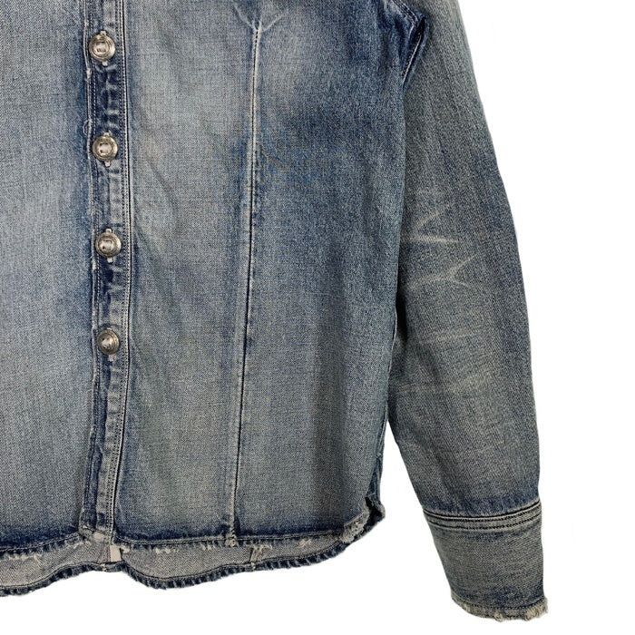 TMT ティーエムティー ダメージ加工 デニムシャツ コンチョボタン インディゴ TSH-F1805 Size L 福生店