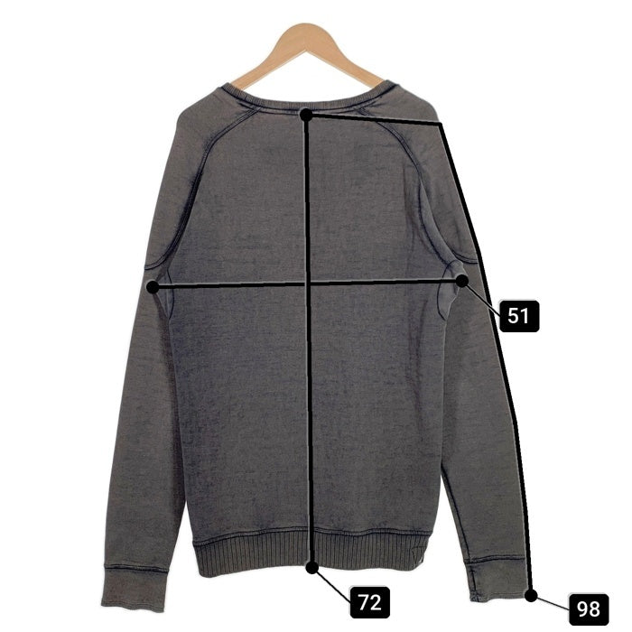 DENHAM デンハム CARVER SWEAT VRF 加工 クルーネックスウェットトレーナー フェードブラック Size M 福生店