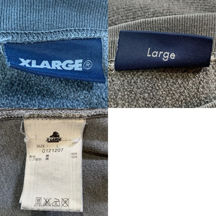 XLARGE エクストララージ 半袖スウェットクルーネック チャコールグレー 0121207 薄手 Size L 福生店