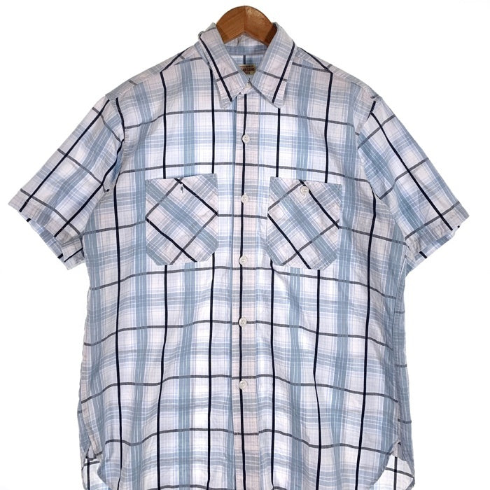 SUGAR CANE シュガーケーン チェックワークシャツ 半袖 ホワイト ブルー SC31768 Size M 福生店