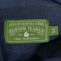 DENIM TEARS デニムティアーズ COTTON WREATH HOODIE コットンリース プルオーバースウェットパーカー ネイビー Size XL 福生店