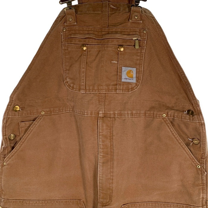 Carhartt カーハート ダック地 オーバーオール ダブルニー 裏赤キルティング ブラウン R41 BRN Size 44×30 福生店