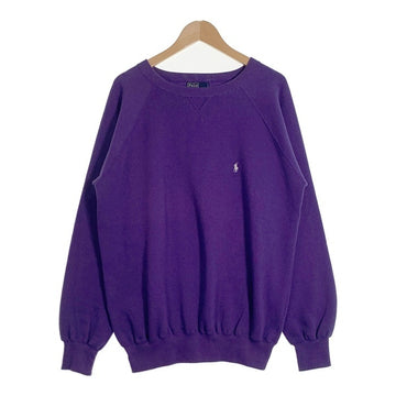 Polo by Ralph Lauren ポロラルフローレン 前Vガゼット ラグランスリーブ クルーネックスウェットトレーナー パープル Size M 福生店
