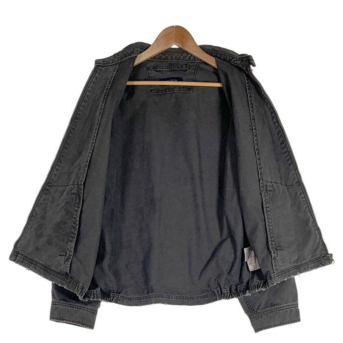 NAUTICA ノーティカ 24SS クラッシュドチノ ジップブルゾン ジャケット グレー USED/ダメージ加工 241-1538 Size L 福生店