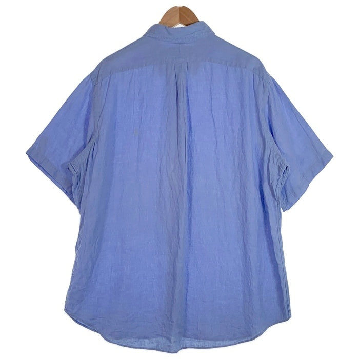 Ralph Lauren ラルフローレン リネン 半袖 ボタンダウン シャツ ブルー Size XL 福生店