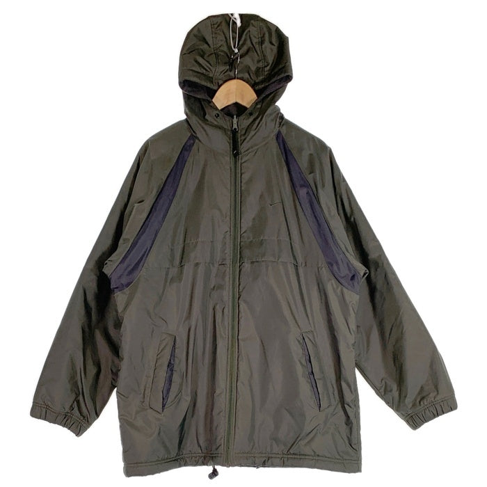 00’s NIKE ナイキ リバーシブル フーデッドジャケット ナイロン フリース モスグリーン チャコール Size M 福生店