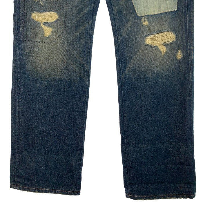 DENIM&SUPPLY RALPH LAUREN デニムアンドサプライ ラルフローレン ストレートデニムパンツ USED ダメージ リペア加工 インディゴ Size 33×30 福生店