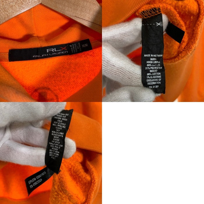 RLX ポロラルフローレン プルオーバー フーディー パーカー オレンジ Size M 福生店
