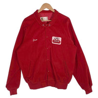 80-90's K-BRAND コーデュロイ リブジャケット ワッペン 刺繡 スナップボタン レッド USA製 Size L 福生店
