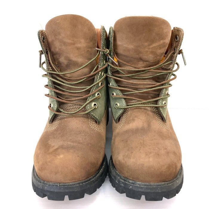 Timberland ティンバーランド 6インチプレミアムブーツ ヌバックレザー ダークブラウン グリーン ブラウン A135L Size 28cm 瑞穂店