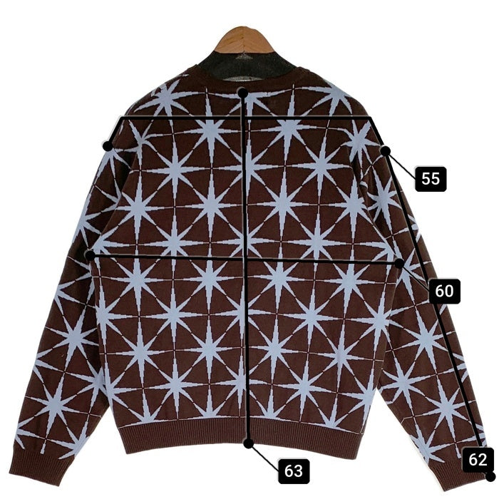 BoTT ボット Spakle Jacquard Knit Sweater スパークル ジャカードニット コットンセーター 総柄 ブラウン 253BoTT26 Size L 福生店