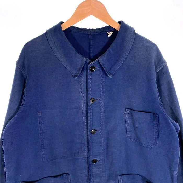 70's モールスキン French Work Jacket フレンチ ワーク ジャケット ブルー Size XL相当 福生店