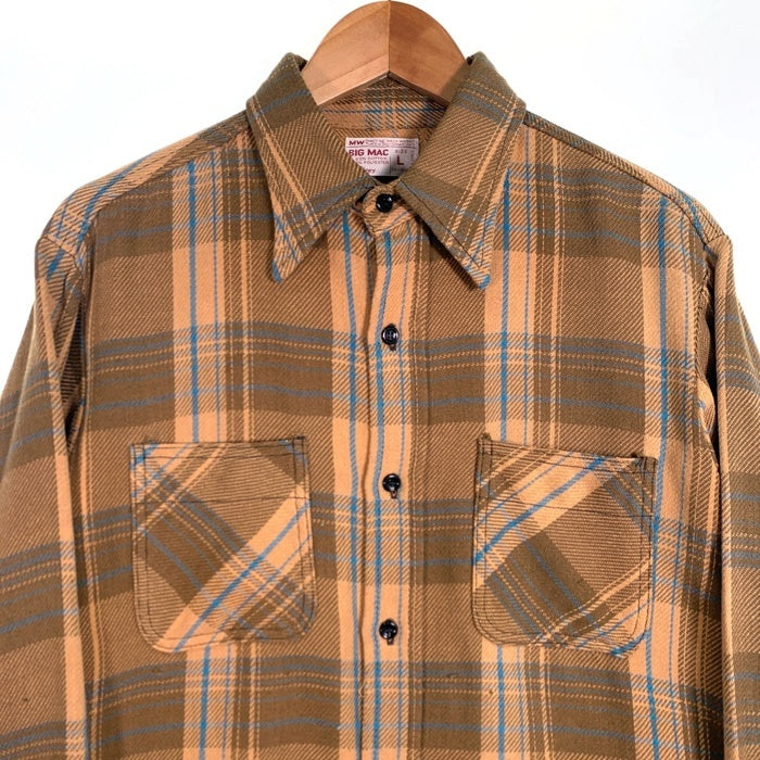 70's BIG MAC ビッグマック フランネルチェックシャツ ベージュ Size L 福生店