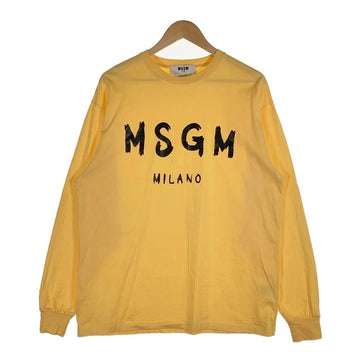 MSGM エムエスジーエム フロントロゴプリント ロングスリーブTシャツ イエロー 2940MM105 Size M 福生店