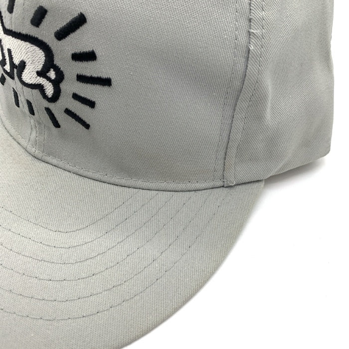 90's Keith Haring キースヘリング 6パネルキャップ スナップバック グレー 刺繡 ROMAN USA製 福生店