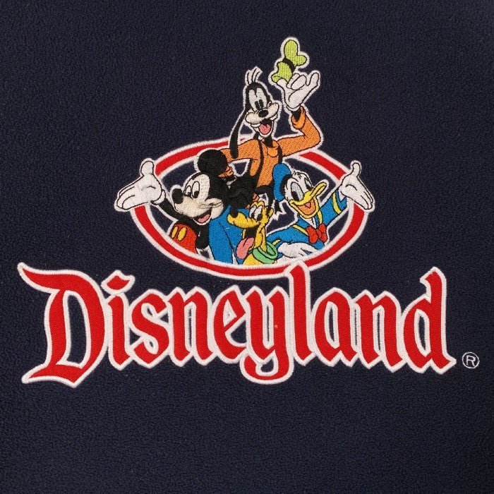 Disney ディズニー 刺繡 プルオーバーフリースパーカー ネイビー Size L 福生店