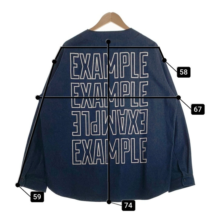 EXAMPLE エグザンプル 20AW BASE BALL DENIM SHIRT ベースボール デニムシャツ インディゴ Size XL 福生店
