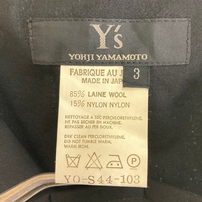 Y's YOHJI YAMAMOTO ワイズ ヨウジヤマモト YO-S44-103 安全ピン プリーツスカート ブラック size3※裾、小穴あり 瑞穂店