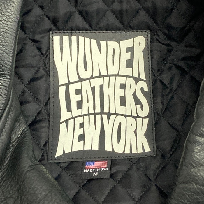 WUNDER LEATHERS NEW YORK ワンダーレザー カウハイド ダブル ライダースジャケット ブラック sizeM 瑞穂店