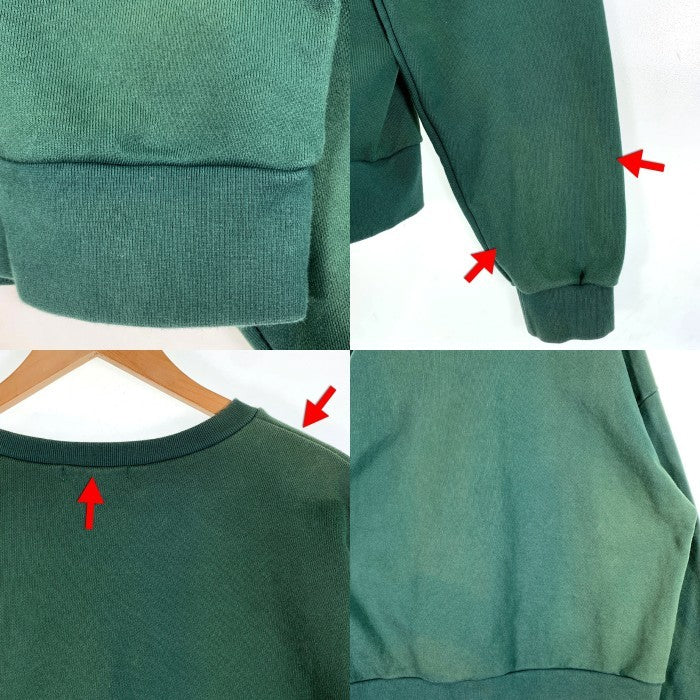 Chikashitsu+ チカシツプラス 刺繡 クルーネックスウェットトレーナー グリーン Size F (L-XL相当) 福生店