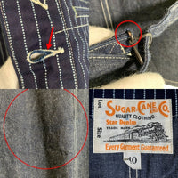 SUGAR CANE シュガーケーン ウォバッシュストライプ ワークベスト ネイビー  Size 40 福生店