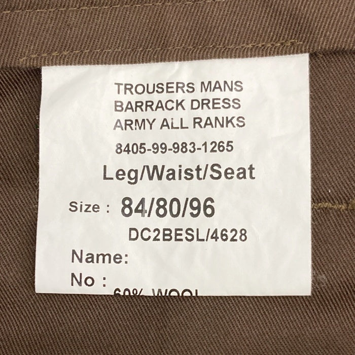 イギリス軍 TROUSERS MANS BARRACK DRESS No.2 ドレスパンツ ブラウン size84/80/96 瑞穂店