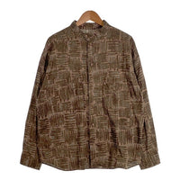 TENDERLOIN テンダーロイン スタンドカラー 総柄プリントシャツ ブラウン コットン Size M 福生店