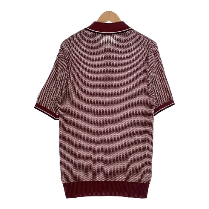 FRED PERRY フレッドぺリー アクリル コットン ニットポロシャツ ボルドー Size 42 福生店
