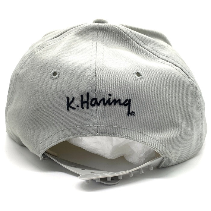 90's Keith Haring キースヘリング 6パネルキャップ スナップバック グレー 刺繡 ROMAN USA製 福生店