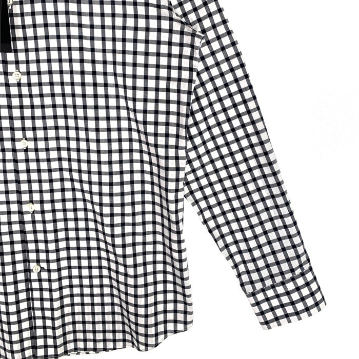 BANANA REPUBLIC バナナリパブリック CAMDEN FIT コットンチェックシャツ 長袖 ホワイト ブラック Size M 福生店