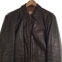 50's~ Irvin forster アーヴィンフォースター ホースハイド レザージャケット TALONジップ 裏キルティング ブラウン Size 40 福生店
