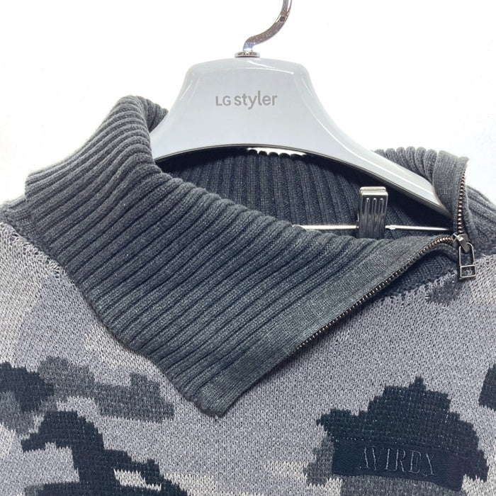 AVIREX 783-4240603 COLOR COMBI KNIT TOPS カラーコンビ ニット グレー 瑞穂店