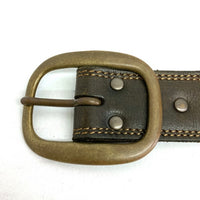 MOTO モト leather & silver moto solid brass バックル レザーベルト ブラウン size2 瑞穂店