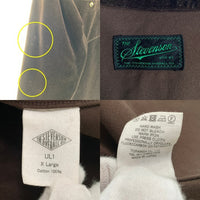 STEVENSON OVERALL Co. スティーブンソン オーバーオール UrbanLasso-UL1 ベロア ウエスタンシャツ ブラウン やや厚手 Size XL 福生店