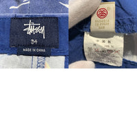 STUSSY ステューシー ウォッシュ加工 ヨット総柄 コットン ショートパンツ ブルー Size 34 福生店