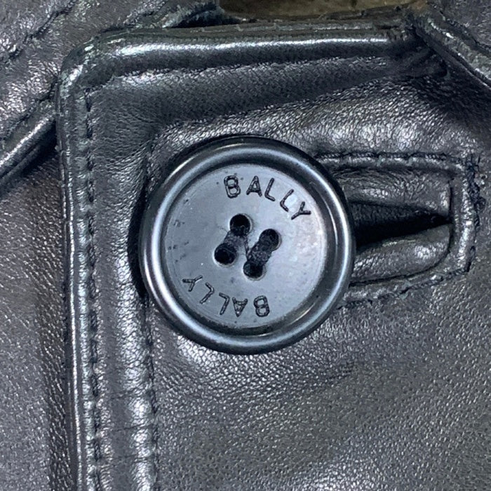 BALLY バリー レザーハーフコート ジャケット ブラック 比翼 Size US 38 福生店