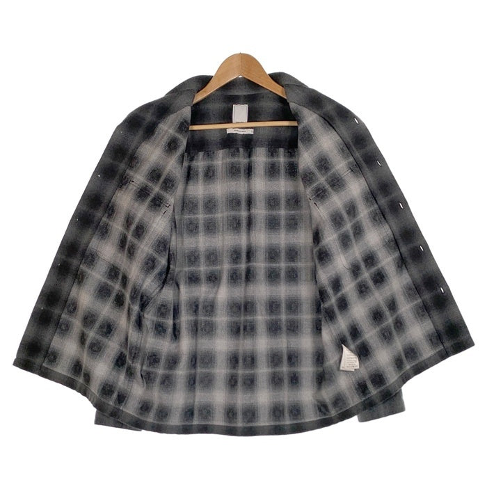 Liberaiders リベレイダース 18AW PLAID FLANNEL SHIRT オンブレチェック オープンカラーフランネルシャツ ブラック グレー 77101 Size L 福生店