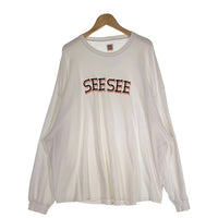 SEE SEE シーシー SUPER BIG ROUND LONG-SLEEVE スーパービッグラウンドロングスリーブ Tシャツ ロゴプリント ホワイト Size L 福生店