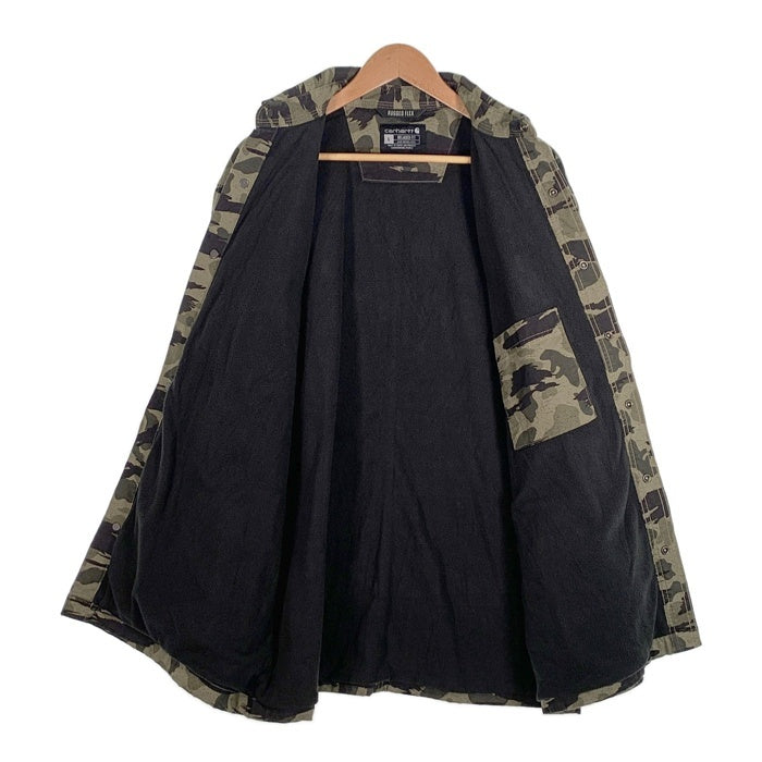Carhartt カーハート CANVAS FLEECE LINE CAMO SHIRT JACKET キャンバス 内フリース カモフラージュ シャツジャケット グリーン 105171 N15 Size L 福生店