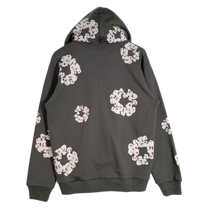 DENIM TEARS デニムティアーズ 24SS Rhinestone Cotton Wreath Zip Hoodie ラインストーン コットンリース ジップフーディ スウェットパーカー ヴィンテージブラック Size M 福生店