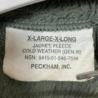 PECKHAM INC. U.S.ARMY 米軍 ECWCS ポーラテック フリースジャケット オリーブ 8415-01-546-7504 Size XL-XL 瑞穂店