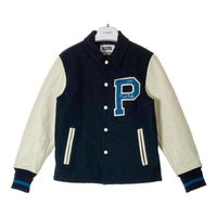 PHERROW’S フェローズ 17W-PSCJ1 スタジャン ウール 袖レザー MUD BULL ネイビー size38 瑞穂店