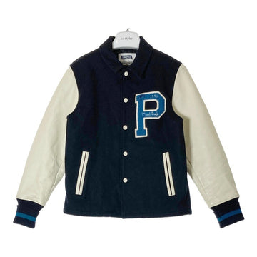 PHERROW’S フェローズ 17W-PSCJ1 スタジャン ウール 袖レザー MUD BULL ネイビー size38 瑞穂店