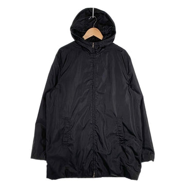 PRADA プラダ ナイロン フーデッド ジップアップジャケット ハーフ丈 中綿 ブラック Size XL 福生店