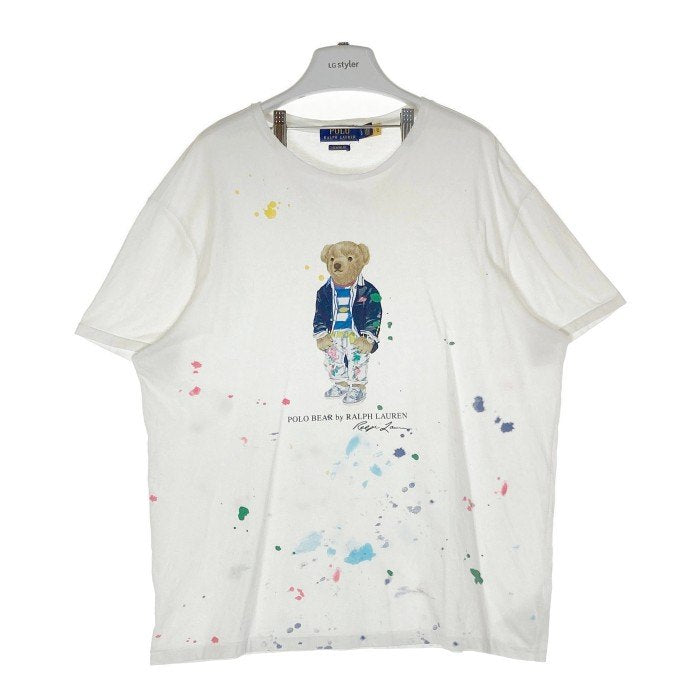 POLO RALPH LAUREN ポロ ラルフローレン ポロベア ペイント Tシャツ ホワイトsizeL 瑞穂店