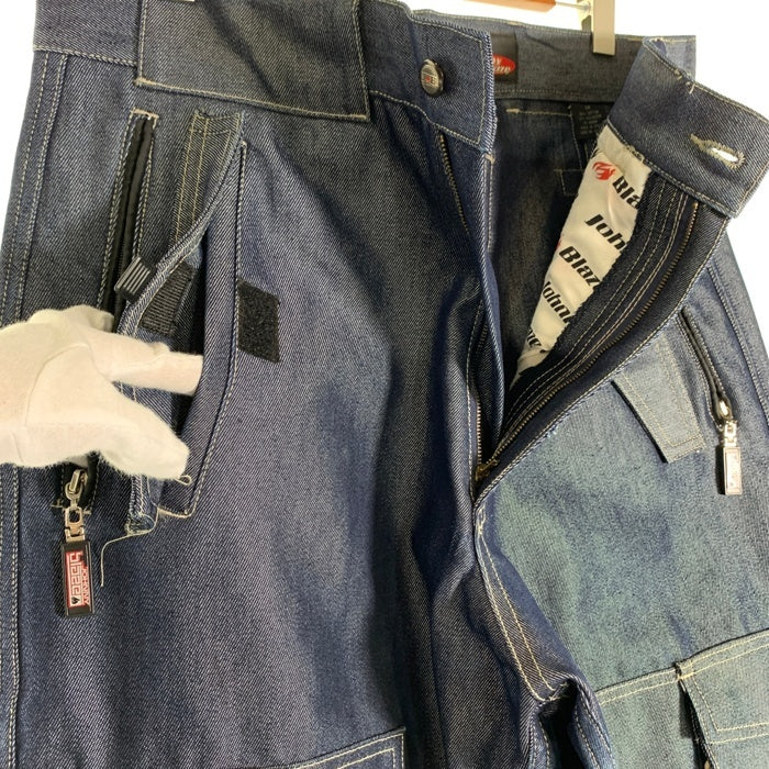 00's Johnny Blaze ジョニーブレイズ Method man メソッドマン WU-TANG CLAN ウータンクラン 光沢 ダブルニー デニム カーゴ  パンツ グレー Size W34 福生店