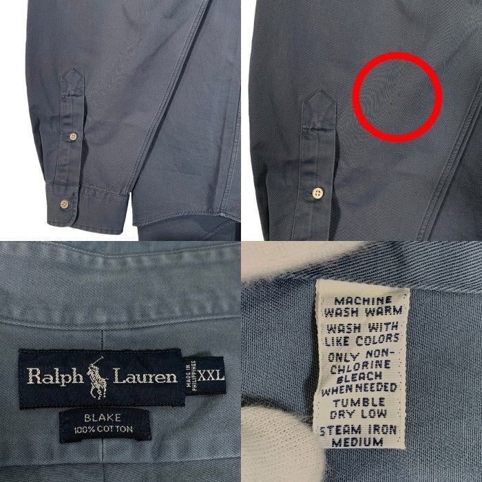 Ralph Lauren ラルフローレン BLAKE コットン ボタンダウンシャツ ブルー Size XXL 福生店