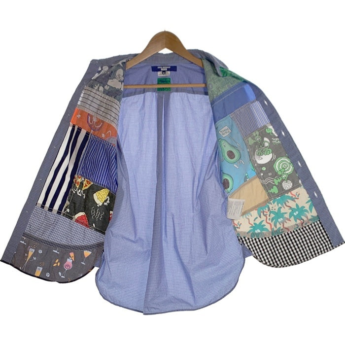 JUNYA WATANABE MAN ジュンヤワタナベマン コムデギャルソン LOUSY LIVIN ラウジーリビン パッチワーク コットンチェックシャツ 半袖 ライトブルー WM-B024 AD2023 Size XS 福生店