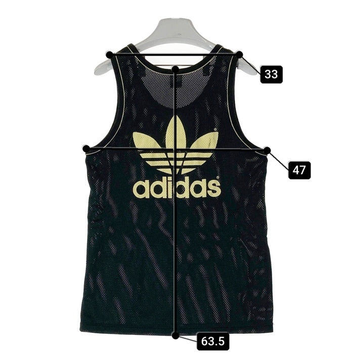 adidas アディダス VANCO社タグ台湾製 トレフォイル メッシュ タンクトップ ブラック sizeL 瑞穂店